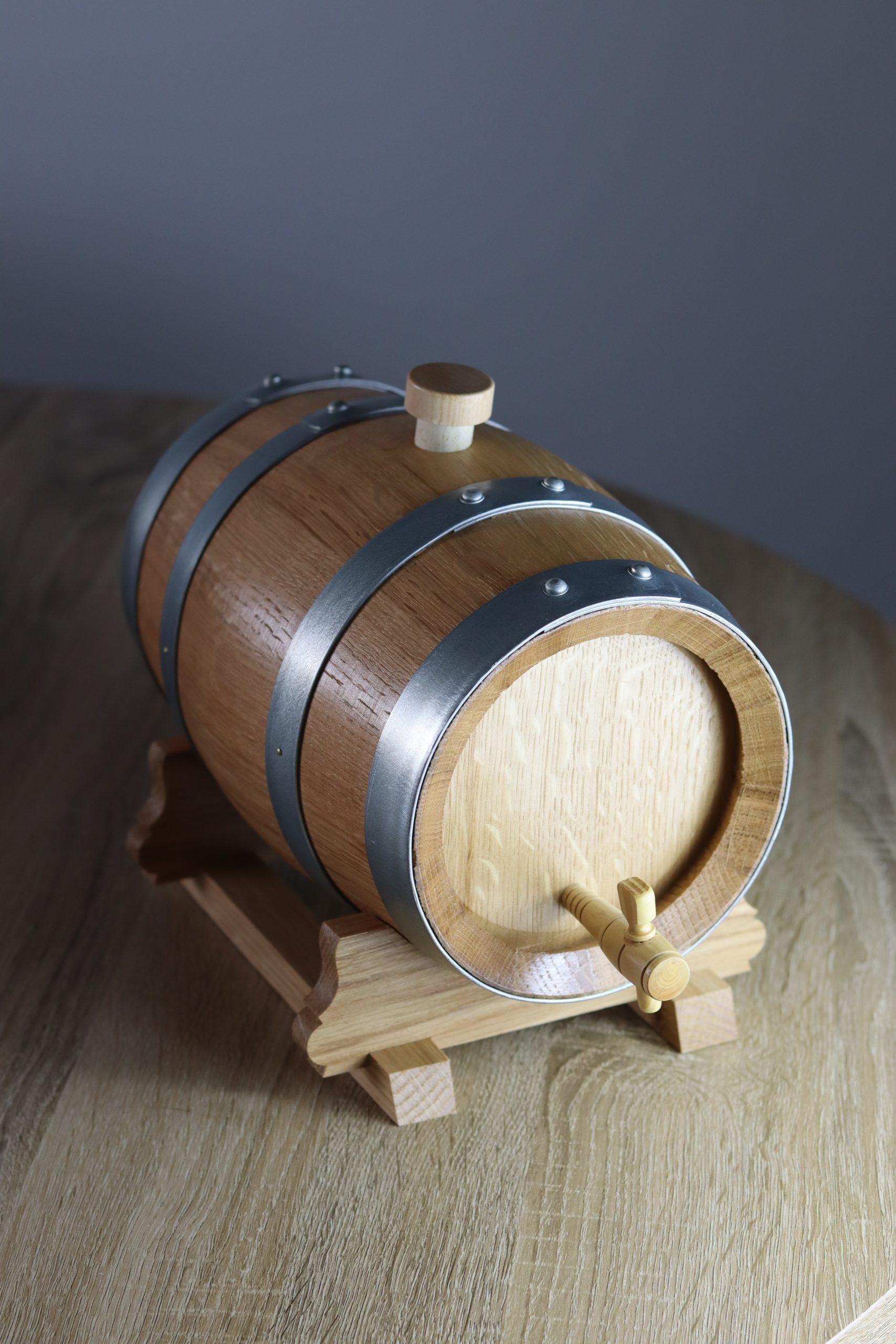 Barrique en bois 10 L avec support | enrobée de paraffine | Fût, tonneau à  vin