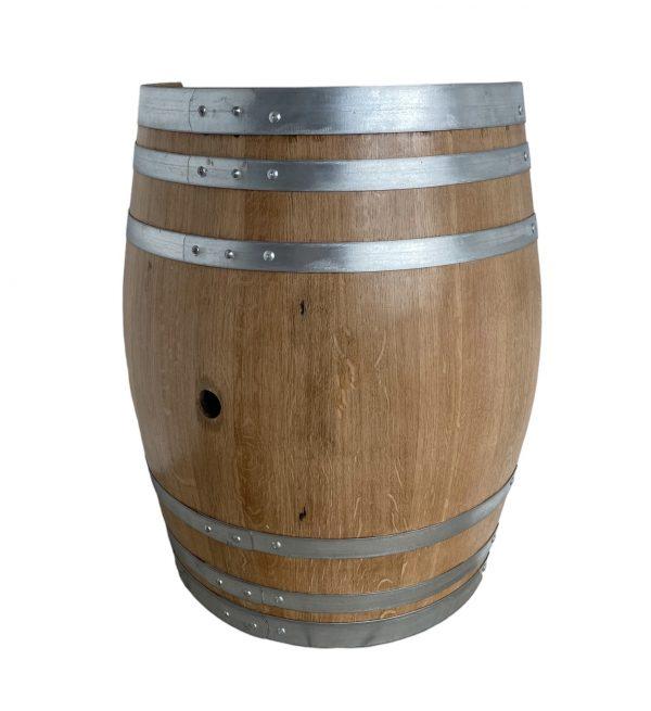 Demi-tonneau 228L ayant contenu du vin de Bourgogne. Tonneau poncé, collé, vissé et verni. Meuble d'art de décoration
