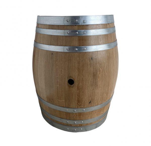 Demi-tonneau 228L ayant contenu du vin de Bourgogne. Tonneau poncé, collé, vissé et verni. Meuble d'art de décoration
